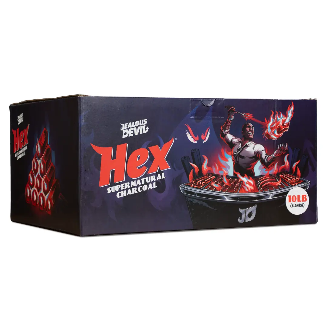 Jealous Devil Hex Supernatural Charcoal - Long-Lasting & Smokeless Hardwood Lump Charcoal for BBQ, Grilling & Outdoor Cooking