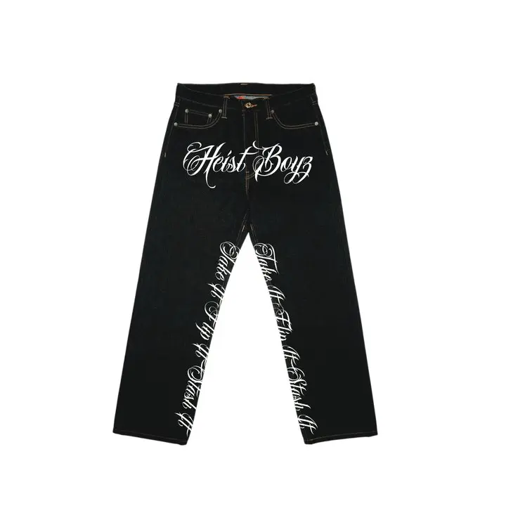 Denim “Heist Boyz” Cursive Jeans