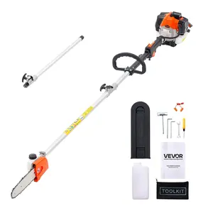 【fathersdaygift】VEVOR Gas Pole Saw25CC 2 Stroke Gas Powered Pole Saws with 8 in Cutting BarCordless Tree Trimmer with 23 fl.oz Fuel Tank6.5 to 9 ft ExtendablePowerful Chainsaw for Tree Trimming Pruning