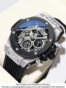 Men's Casual Chronograph Quartz Wristwatches, Round Dial Mineral Glass Analog Display, Alloy Case Band, All Season Fashion Gift Box Included