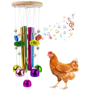 Chicken Toys for Coop, Colorful Chicken Wind Chime Enrichment Toys, Hanging Chick Peck  with Bells, Coop Accessories  for Hens Chicks Poultry