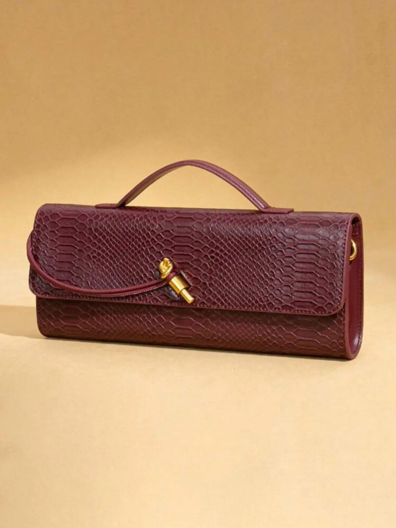 Women's Fashionable Snakeskin Embossed Handbag, Street Trendy PU Leather Crossbody Bag, Trendy All-match Purses Crossbody Bag for Daily Use