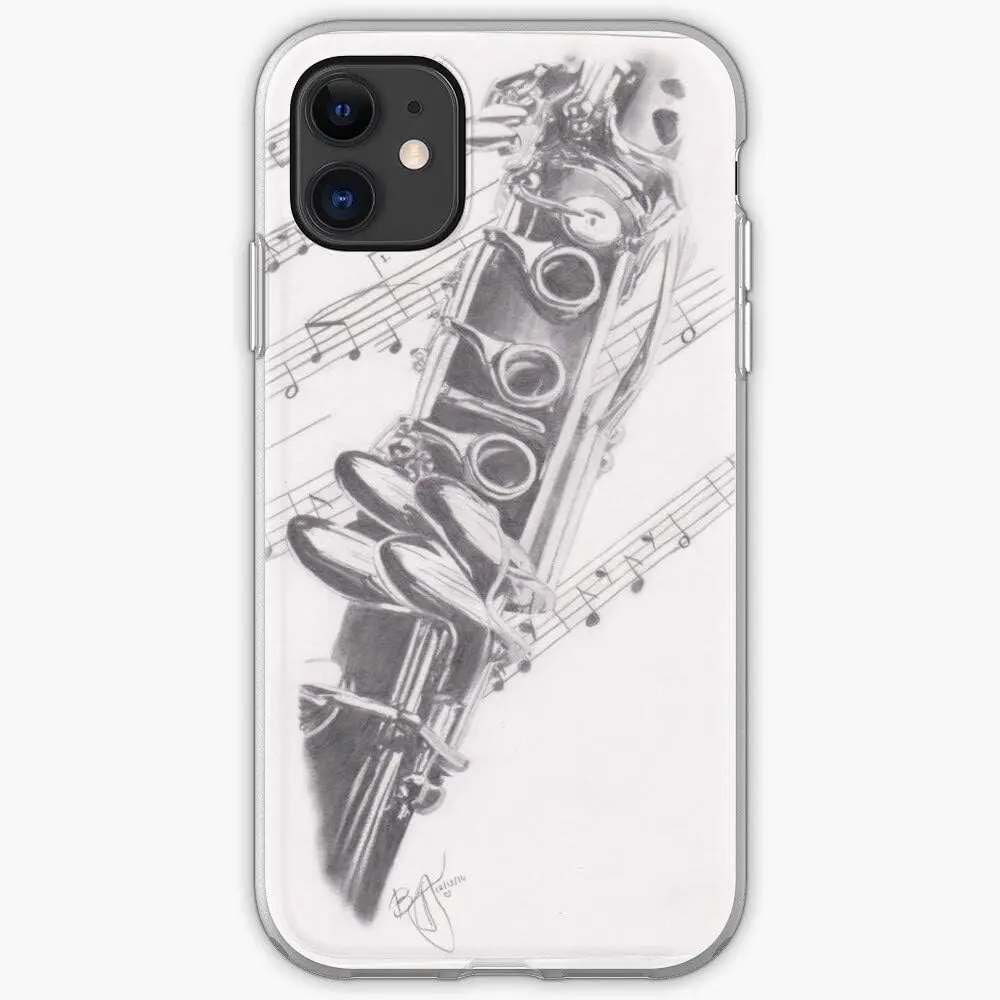 Phone Case Band Music Clarinet Instrument Compatible with iPhone SE 7 8 X XR 11 12 13 14 15 16 Plus Mini Pro Max Samsung Galaxy Note S9 S10 S20 S21 Ultra Plus Screen Protector