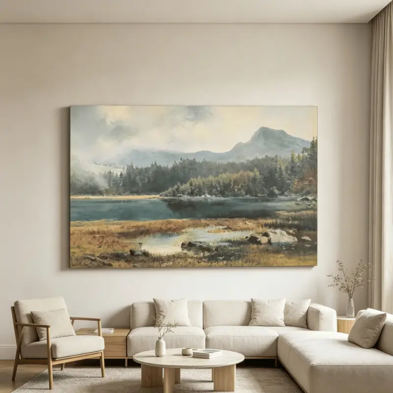 Hearth & Hand with Magnolia Lightweight Horizontal Mountain Landscape Poster & Print - Home Decor Wall Decoration, Ideal New Launch Gift for Home Supplies