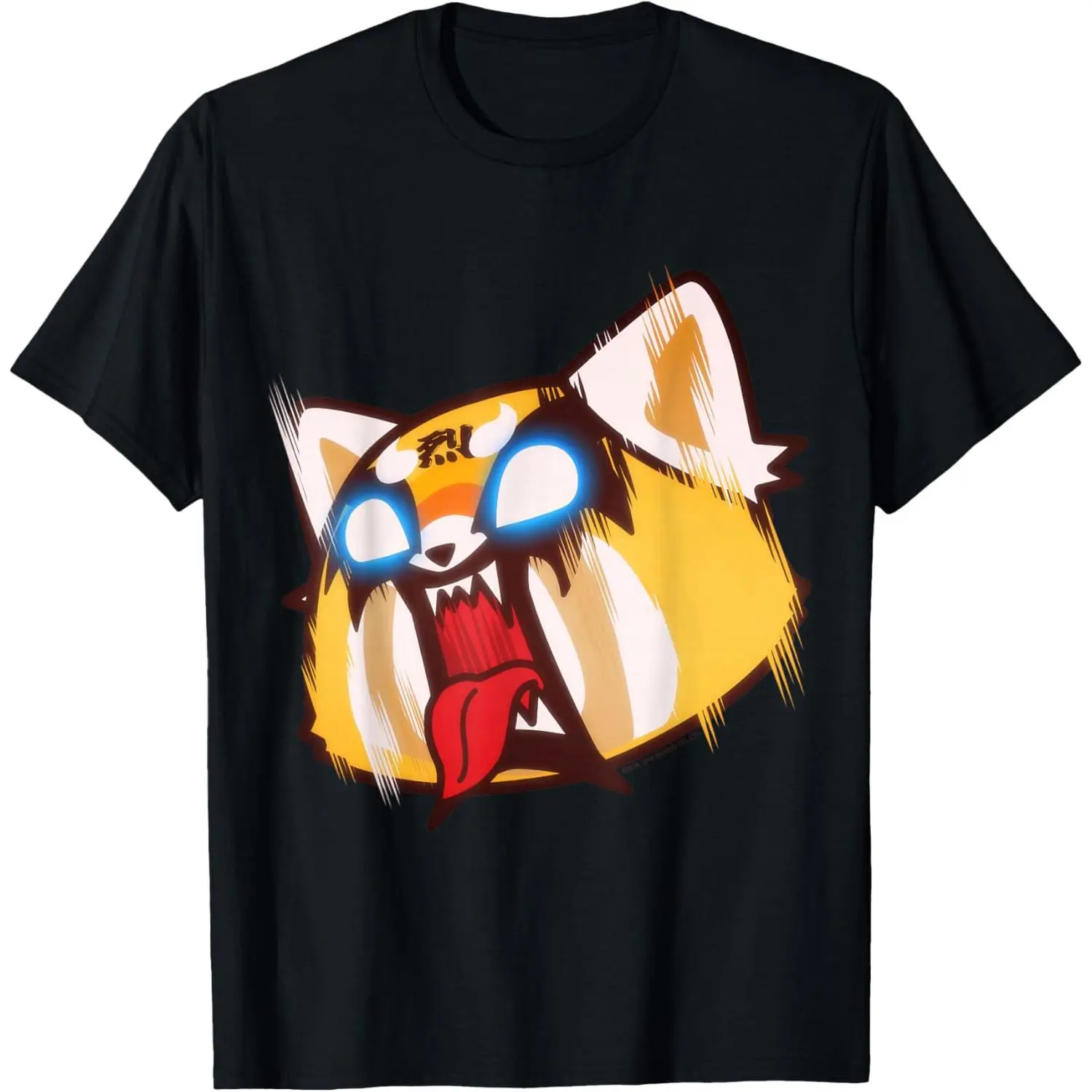 Aggretsuko Rage Artwork Men's Short-Sleeve T-Shirt - 100% Soft Cotton Fabric, Casual Streetwear Graphic Top, Breathable for Sensitive Skin, Moisture-Absorbent, Round Neck, Machine Washable, Regular Fit Sports Menswear Apparel, Shortsleeve