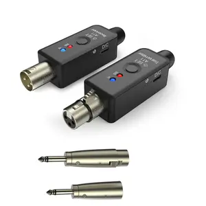 Wireless Microphone Transmitter Receiver, 1 Set 2.4GHz Wireless Microphone System, Rechargeable Wireless Mic Adapter for Audio Mixer Dynamic Mic Condenser Mic, Live Podcast Equipment