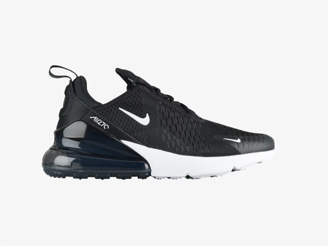 NIKE Women's Air Max 270 Shoes, Black/White Synthetic Low Top with Max Air Cushioning for Casual Lifestyle Wear, Female, Casual Wear