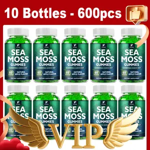 Fulimiks Organic Natural US Dietary Chewable Vitamins Irish Sea Moss Gummies with Bladderwrack & Burdock Root - Seamoss Supplement for Thyroid, Energy Support, 10 Bottles (600 Counts)