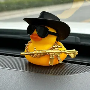 Luxurious Golden Goose Car Decor, Duck Car Ornament for Sedans & Motorcycles, Stylish Interior Accessory, Unisex Car Dashboard Decoration