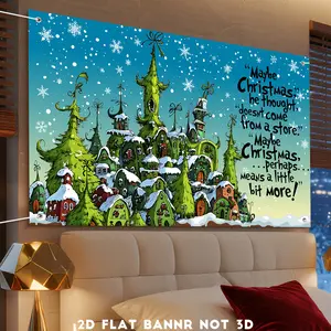 Christmas Party Decoration, Welcome to Whoville Town Party Banner, Merry Christmas Party Decorations, Whoville Sign, Xmas Decor, Backdrop, Wishing Banner, Yard Sign Banner