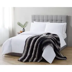 Christian Siriano Ombre Luxury Faux Fur Throw with Gift Box