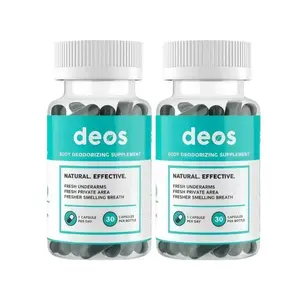 （Flash Sale 2 bottles）DEOS Internal Deodorant Supplement – Full Body Deodorizer for Gut Health, Skin Health, Detox & Digestion Support – Natural Odor Control Chlorophyll Pills for Head-to-Toe Freshness | 30 Capsules