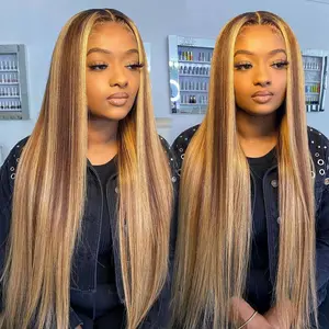 Recool Honey Blonde Ombre Lace Front Wigs Human Hair Highlight Body Wave 13X4 Lace Front Wigs 100% Real Human Hair Wigs#TikTokShopBlackFriday