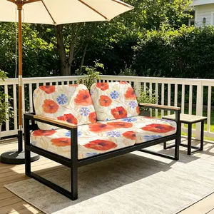 2/4/6/8pcs Elastic Sofa Covers, Poppy Flower Watercolor Style, Reusable Cushion Covers, Outdoor Indoor Home Protection, Suitable for Use on Balconies, Courtyards, Living Room, Washable Couch Covers, Stretch Couch Covers For Sofa