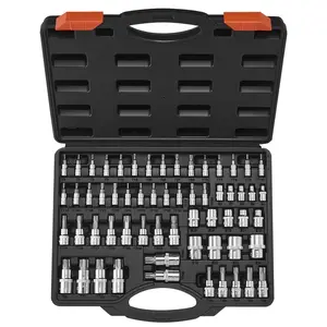 【Summervibes】VEVOR Torx Bit Socket and External Torx Socket Set 60-Piece S2 Alloy Steel Cr-V Steel