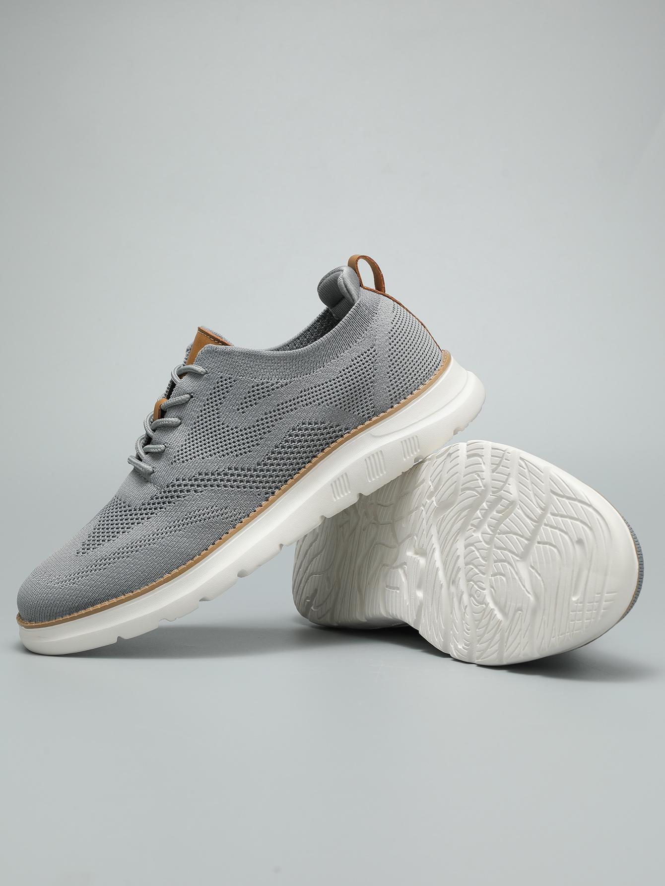 Men's Casual Mesh Breathable Solid Color Slip on Shoes, Lightweight Comfortable Sports Running Shoes,Knitted Mesh Breathable AndComfortable Platform Sneakers Closed Boy Trainer Footwear Runner Training Athletic