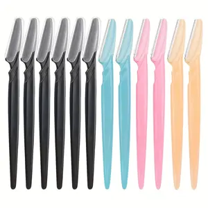 Portable Eyebrow Razor Set with Cover, Eyebrow Makeup Tool, 12pcs/set Gentle Eyebrow Trimmers, Eye Brow Razors for Women and Men, Facial Hair Razors, Face Hair Shaver with Cover