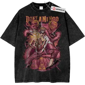 [Sale off up to 30%] Donquixote Doflamingo Shirt, One Piece Shirt, Anime Shirt, Vintage Tee, Unisex Short Sleeve Tee T-Shirt, cotton menswear Top Tshirt