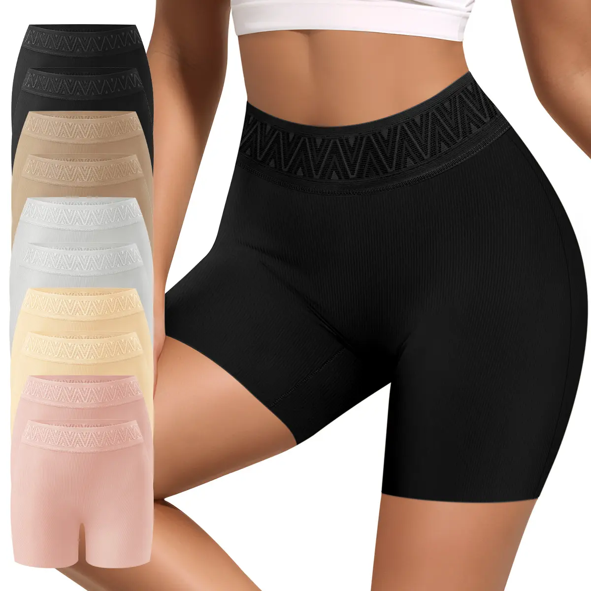 Morelect Women's High Waist Leggings (5/10 Pcs) - Lady's Basic Bottom with Vertical Stripe Texture, Lace Trim, Stretchy Comfortable Fabric, Lightweight Breathable All-Season Pants, Mother's Day Gift