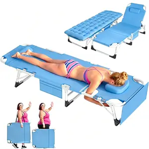 Docred Folding Portable Tanning Chair with Face Hole & Mat, Ideal for Beach Sunbathing and Poolside Use, Beach Tanning Chair