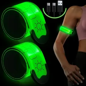 Rechargeable LED Armband for Running,High Visibility Running Gear, 5 Color s & 3 Modes Light Up Wristbands,Safety Light for Night Walking, Cycling, Running