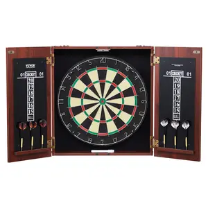VEVOR Dartboard and Cabinet Set,  , Ready-to-Play Bundle Official Size Dartboard Cabinet, Steel Tip Dart Hideaway Cabinet, Features Easy Assembly, Complete with All Accessories, Perfect for Cricket Games