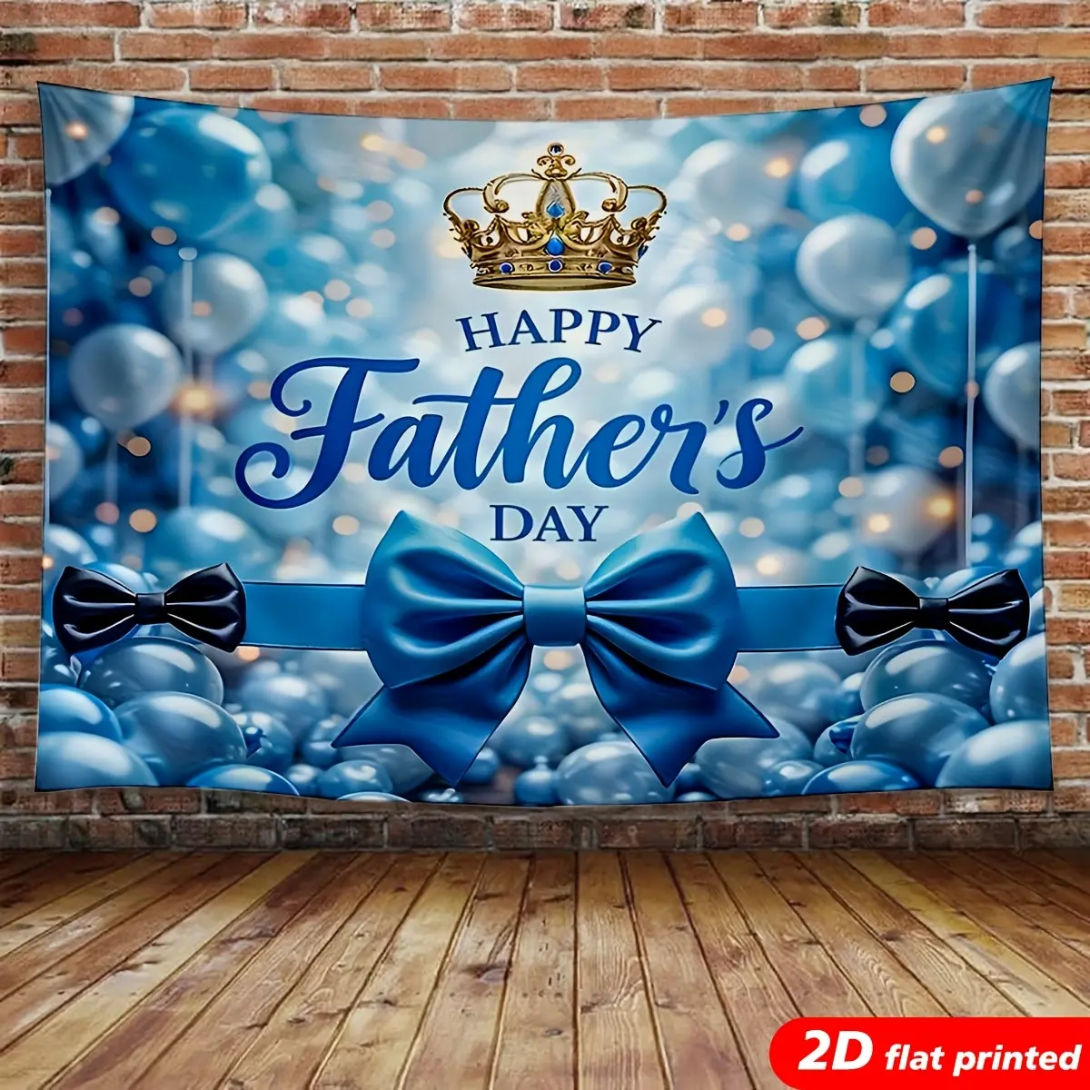 Premium Polyester Blue Bow Balloon Backdrop Tapestry - Elegant Home Decor Wall Hanging for Birthday, Wedding, Baby Shower; Ideal for Father's Day, Thanksgiving, Church, Independence Day Events, Bows, Easter, Valentines Day, Classic