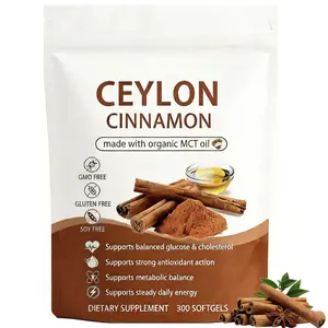 Authentic Ceylon Cinnamon 300 Softgels made with Organic MCT Oil| Ultra Potency Concentrated Extract for Metabolic Balance & Glucose Support