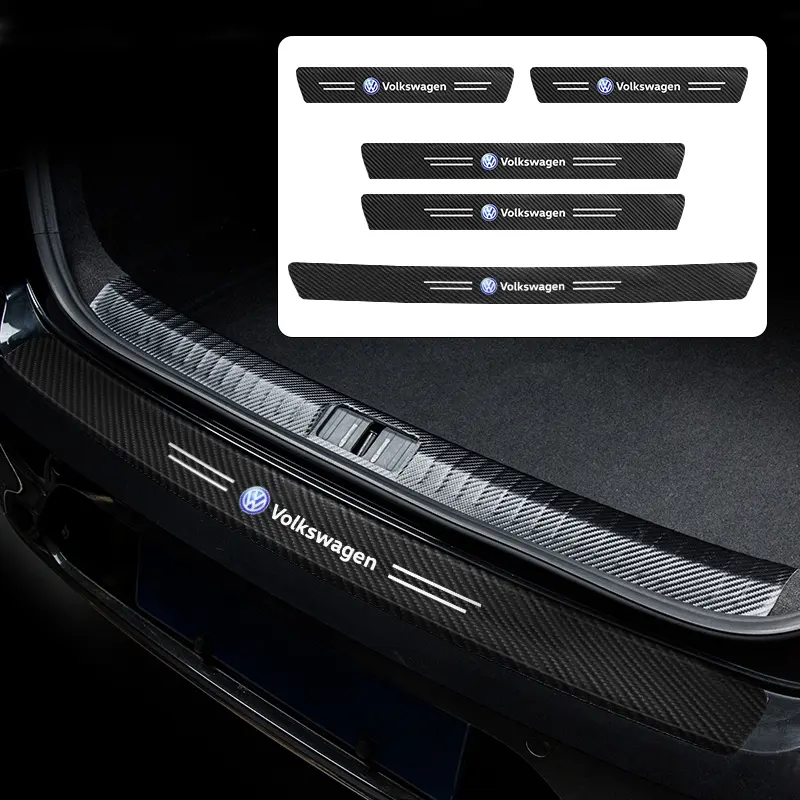 Car door threshold scratch protection sticker Custom Fit For Volkswagen VW GTI Golf 5 6 7 Mk4 Mk5 Mk6 Polo Passat B5 B6 B7 Scirocco Jetta Tiguan CC Touareg Beetle Rline R Touran Bora Car Stickers Vehicle Accessories Automotive Vehicle Accessory