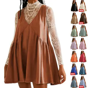 Tanming Women’s V-Neck Tank Sundress | Springfresh Casual Flowy Sleeveless A-line Mini Dress with Two Side Pockets, Layer with Mesh Tops on Chilly Days or Wear Alone for Spring,Summer Outfits