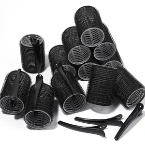 18PCS Black & Brown Hair Accessories Set – No Heat Curling Rollers for Volume Styling, Fringe & Natural Waves, Easy Hair Styling Set for Daily Wear, Work & Travel