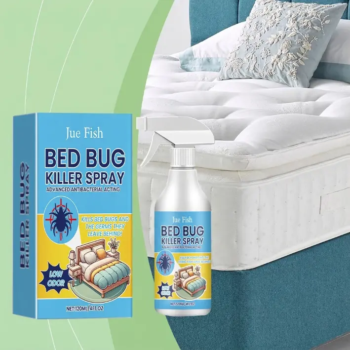 1 Pcs 120ml Plant-Based Bed Bug Killer Spray - Anti-Dust Mite Insecticide, Effective Against Fleas, Lice, Mosquitoes, Ants, Roaches, Eggs, Bedroom & Living Room Sofa Safe, Pet & People Friendly Indoor/Outdoor Home Pest Control