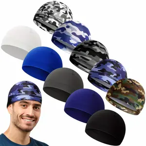 10pcs Men Skull Caps Cooling Welding Liner Cycling Skull Caps Wicking Beanie Do Rag Head Wrap for Men
