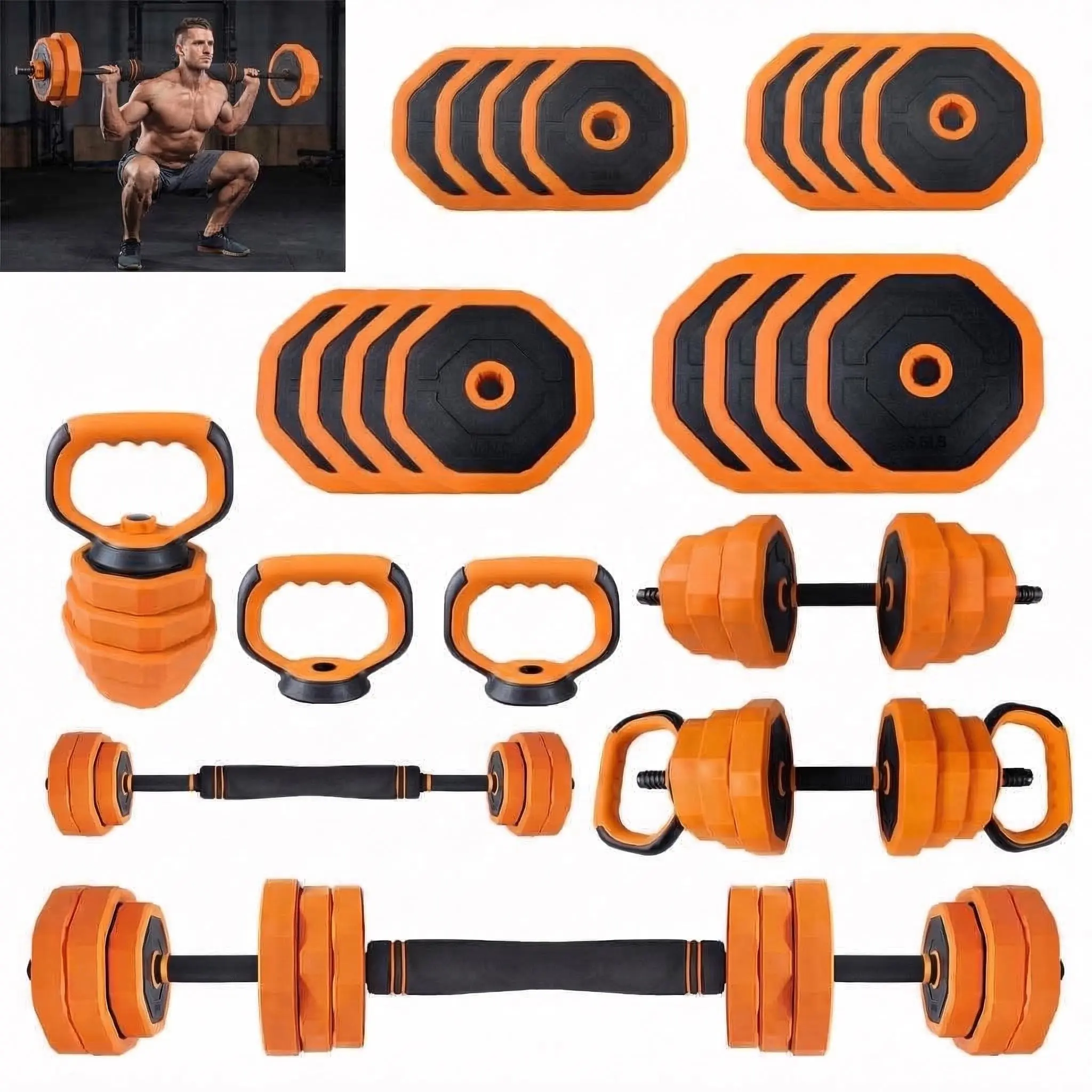 Adjustable Dumbbells, 66 lbs Free Weight Set with Connector,4 In1 Dumbbells Set Used As Barbell,Kettlebells,Push Up Stand for Home Gym