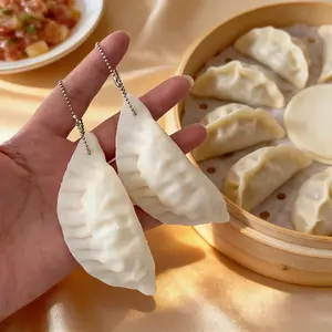 Cute Mini Dumpling & Osmanthus Cake Squishy Keychain, Ultra Soft Squeeze Stress Relief Toy, Fun Fidget Pendant, Novelty Decompression Gift for young people