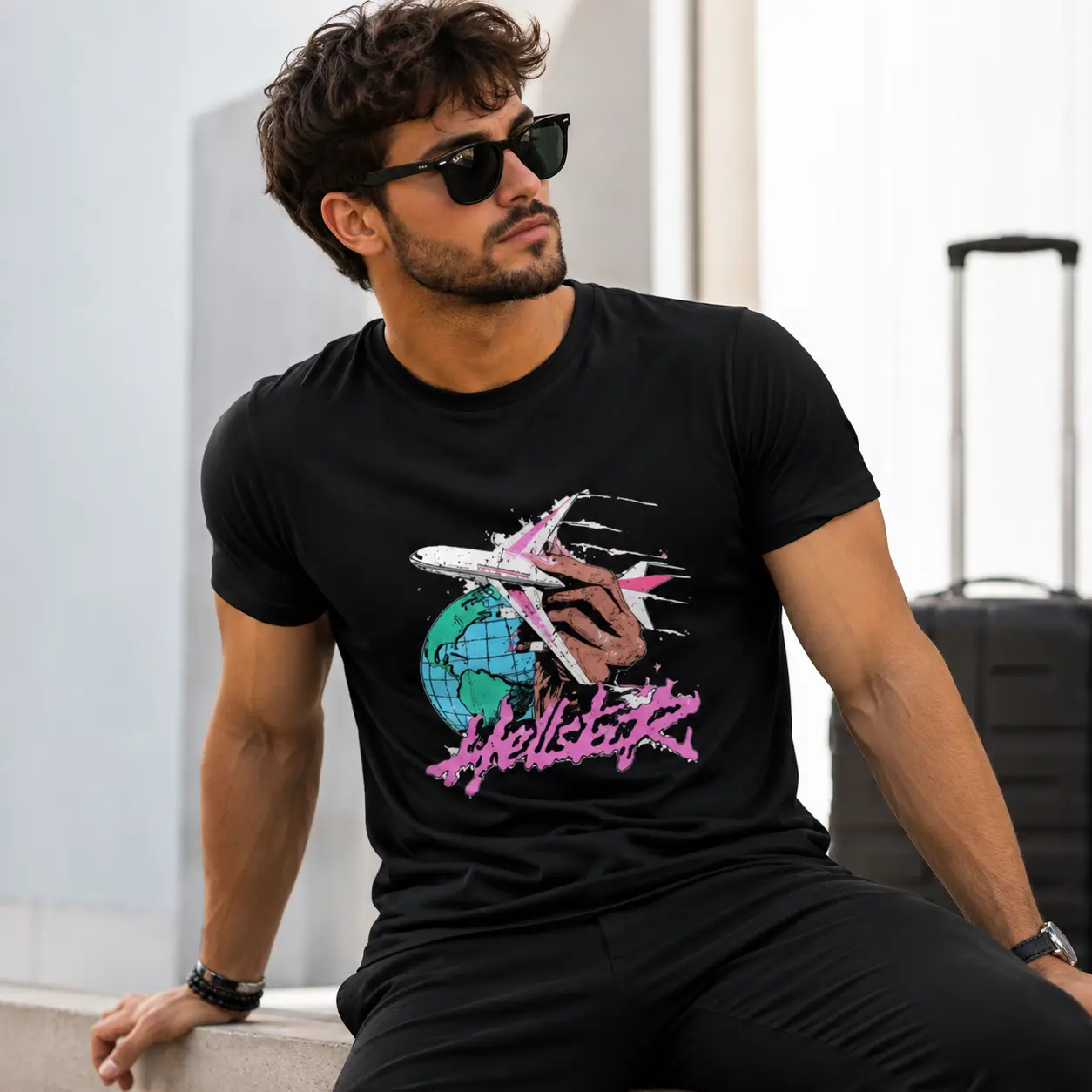 Menswear Men's Short-Sleeve Vintage Aviation Graphic T-Shirt - Pilot Streetwear Tee, Aircraft Lover Apparel, Casual Summer Outdoor Top