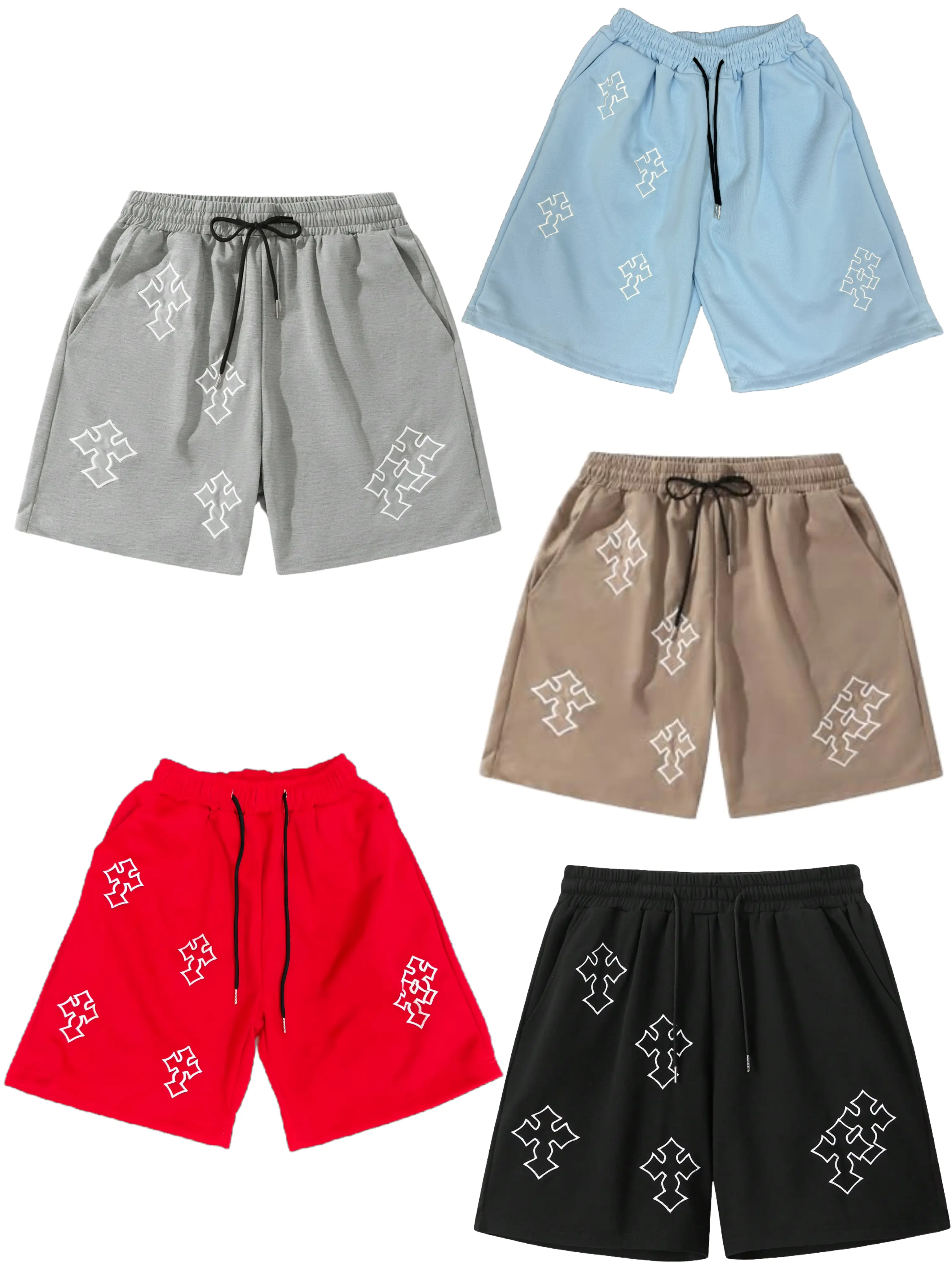 Women's Goth Lace-Up Cross-Figure Cotton Blend Athletic Shorts - Gym Bottoms for Running, Fitness, 5-Color Couple-Ready Options, Active