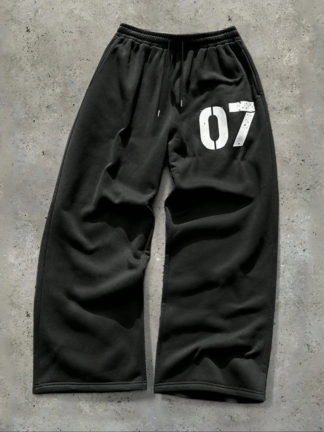 Men's Casual Sporty Long Pants, Digital Print Graphic Sweatpants, Drawstring Wide Leg, All Seasons Loose Fit, Men's Fashion, Casual Sports Pants, Athleisure Bottoms, Drawstring Waist Sweatpants, Casual Comfy Sweatpants