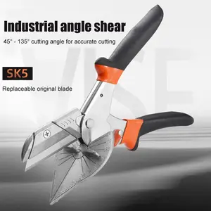 Adjustable 45-135° Multi-Angle Miter Shears, Sharp Trunking Shears Miter Cutter Trim Cutter, Ideal for Woodworking & Trunking Cutting