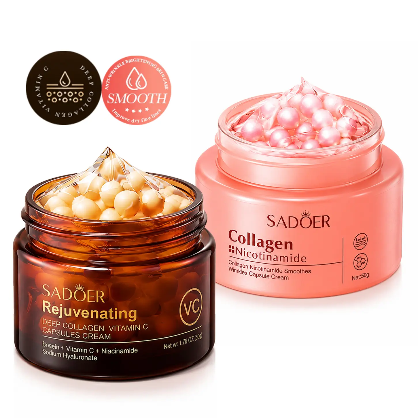 Korean Brightening Face Lotion Capsules - Firming Collagen & Vitamin C Moisturizing Cream for Uneven Skin Tone, Hydrate & Deep Moisture Glow, Korean Skincare