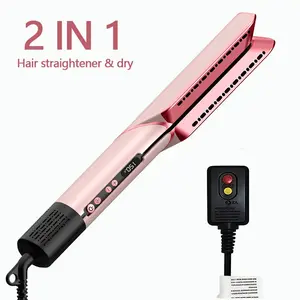 2-in-1 Hair Straightener And Hair Dryer, Wet-to-Dry Technology, High-Speed Airflow for Rapid Heating, LCD Display, Auto-Shutoff, Easy Styling