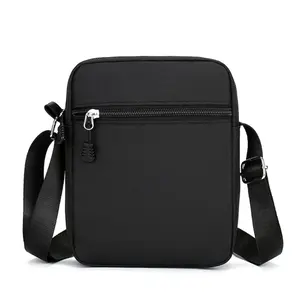 Simple Casual  Crossbody Bag Men  Small Shoulder Bag For Men Oxford Black Messenger Side Sling Bag Husband Chest