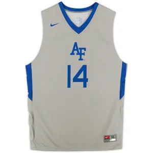 Air Force Falcons Team-Issued #14 Gray Jersey with Blue Collar from the Basketball Program - Size XL - Fanatics Authentic Certified