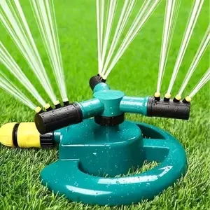 High-pressure Rotary Sprinkler with Adjustable Water Pressure and Automatic Rotation Efficient Lawn and Garden Watering Tool for 20 Scenarios Durable Plastic Irrigation Device