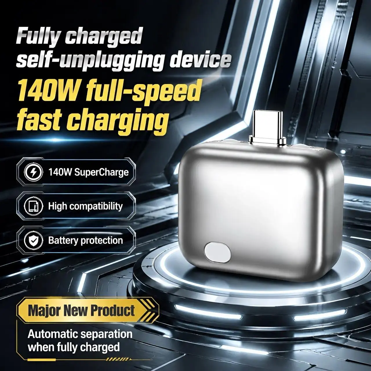 HEXIBII 140W Physical-Disconnect Battery Guard, USB Type-C Fast Charging Device with Auto-Self-Eject Charger, Smart Auto-Stop, Dual-Channel Safety System, Quick Charge 3.0, Anti-Overcharge for iPhone 15-18 Pro Series, Smartphones & Laptops tiktokshopbackt