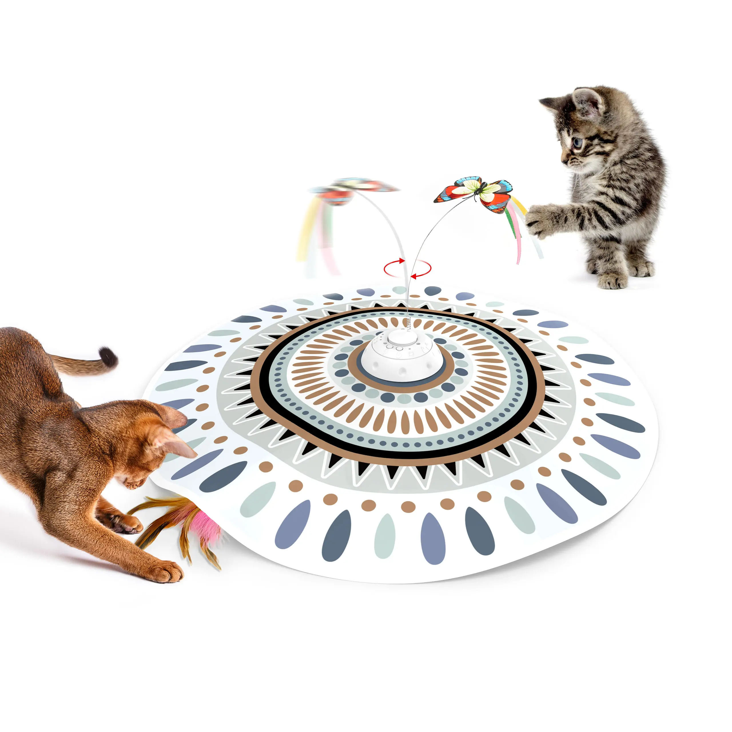 Potaroma Hide and Seek Cat Toys Rechargeable, Automatic Interactive Kitten Toy, Fluttering Butterfly, Moving Feather, Kitten Wand Toy #SummerVibes #petlovers