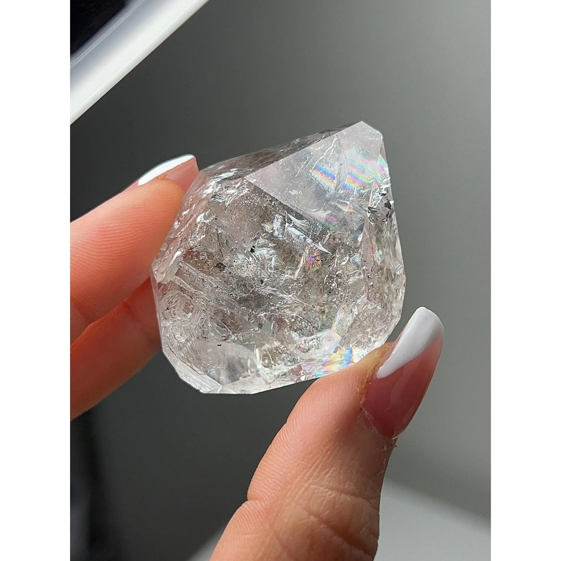 Double Terminated Herkimer Diamond with Rainbows #2B