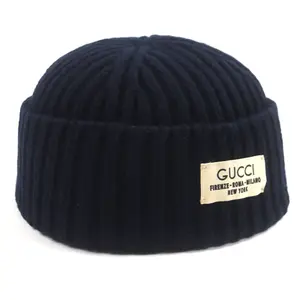 Pre-owned GUCCI Cotton Small Leather Goods Knit cap Wool Hat