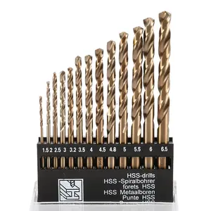Drill Bit Set 1.5mm-6.5mm/13 Pieces High-Speed Steel Drill Bits, suitable for stainless steel, hard metal, cast iron, copper, and aluminum-plastic materials