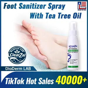 ClearZal Foot Sanitizer Spray with Tea Tree Oil, 4-Ounce Bottle ,Contains natural tea tree oil and aloe vera Long-lasting disinfectant and antibacterial spray